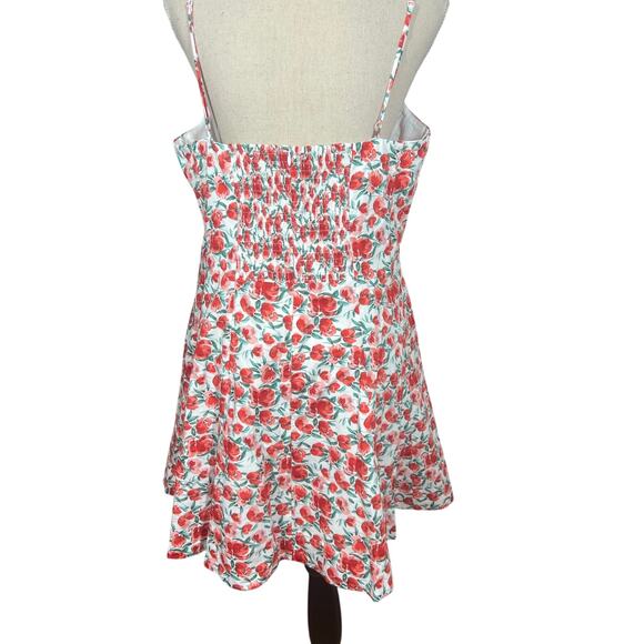 Maeve Lace-Trim Sweetheart Mini Dress in White/Red Floral, size XL NWT - Picture 4 of 9